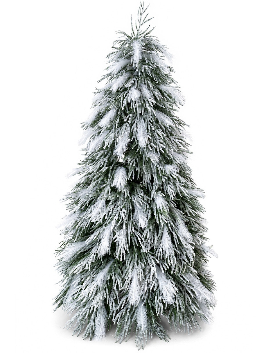 Árbol de navidad Escarchado + pampas navideñas de Sintético
