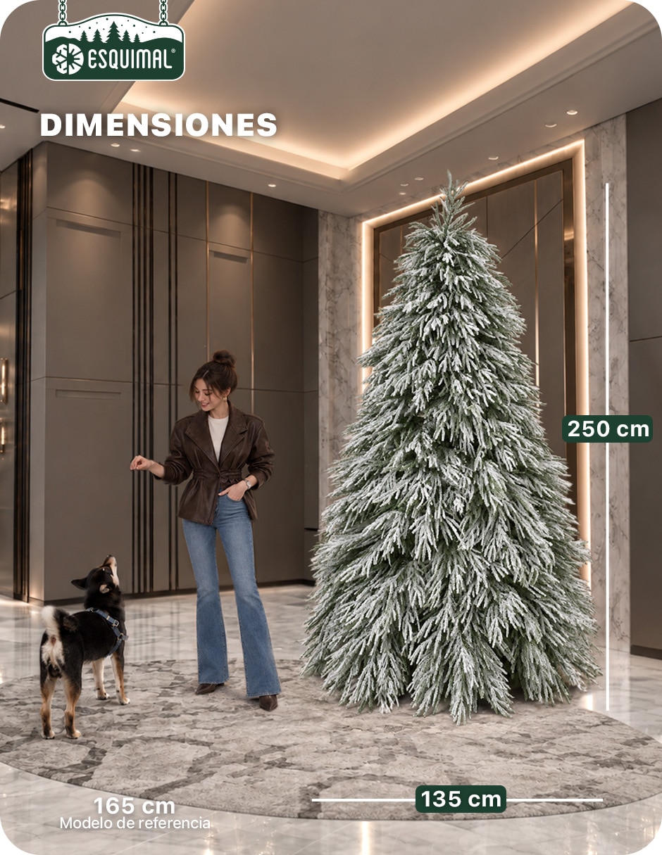 Árbol de navidad Escarchado + pampas navideñas de Sintético 8