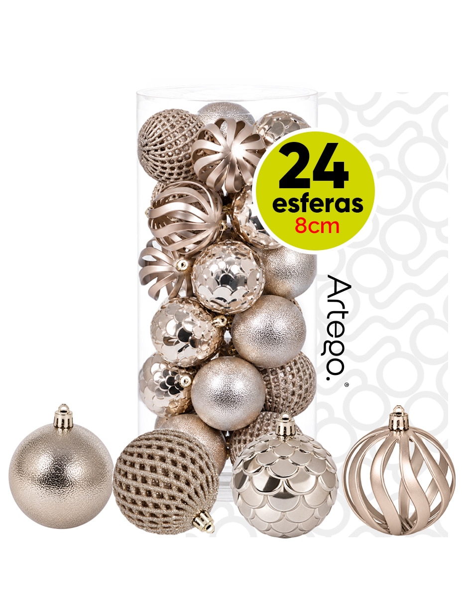 Esfera navideña línea majestic tournai con 24 piezas Esfera navideña línea majestic tournai con 24 piezas