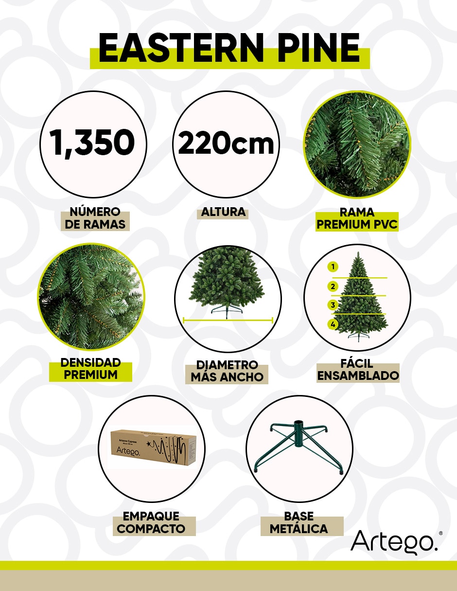 Árbol de navidad eastern pine 1350 ramas frondoso christmas tree de pvc 2