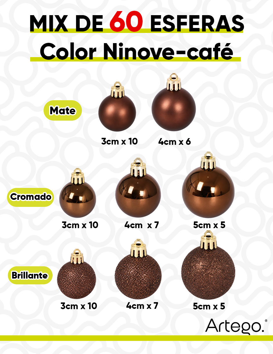 Esfera navideña 60 esferas línea mix60 ninove 5