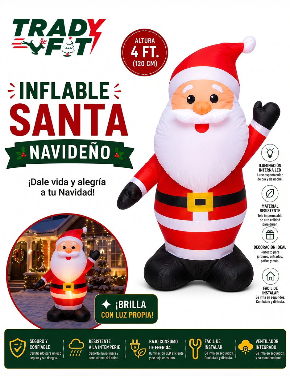 Inflable decorativo forma de santa claus 2
