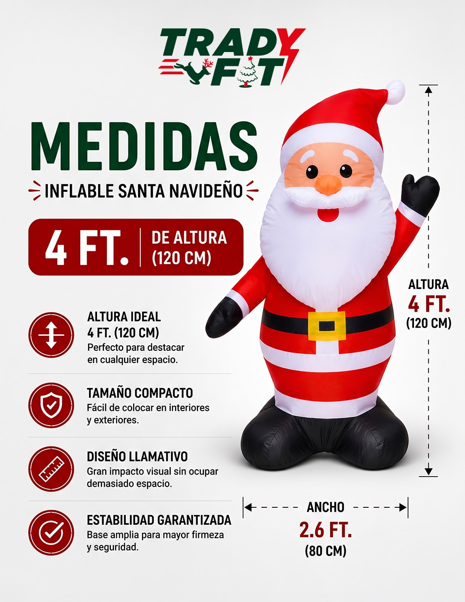 Inflable decorativo forma de santa claus 6