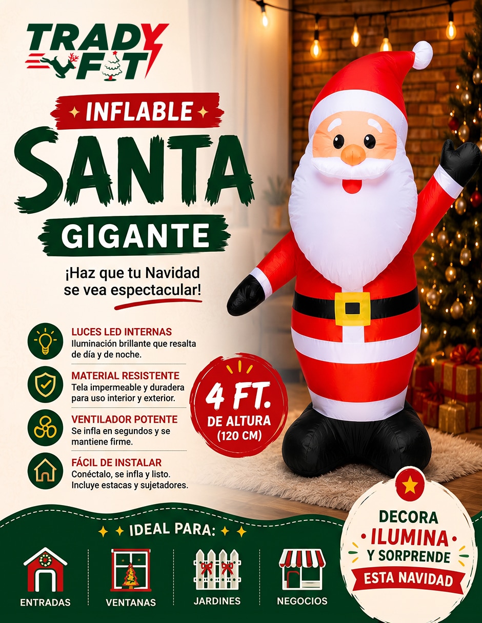 Inflable decorativo forma de santa claus 4