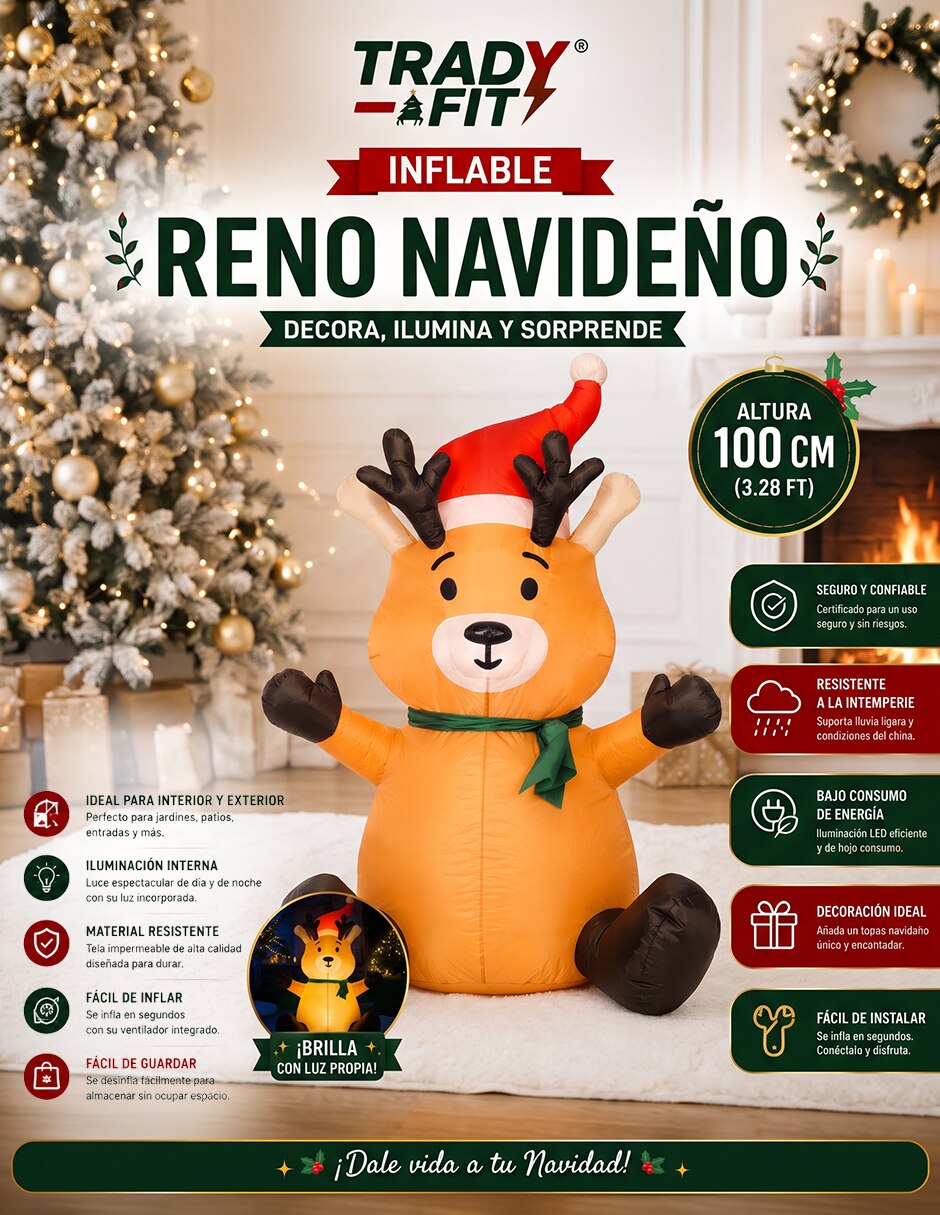 Inflable decorativo forma de reno 3