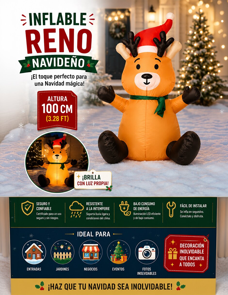 Inflable decorativo forma de reno 4