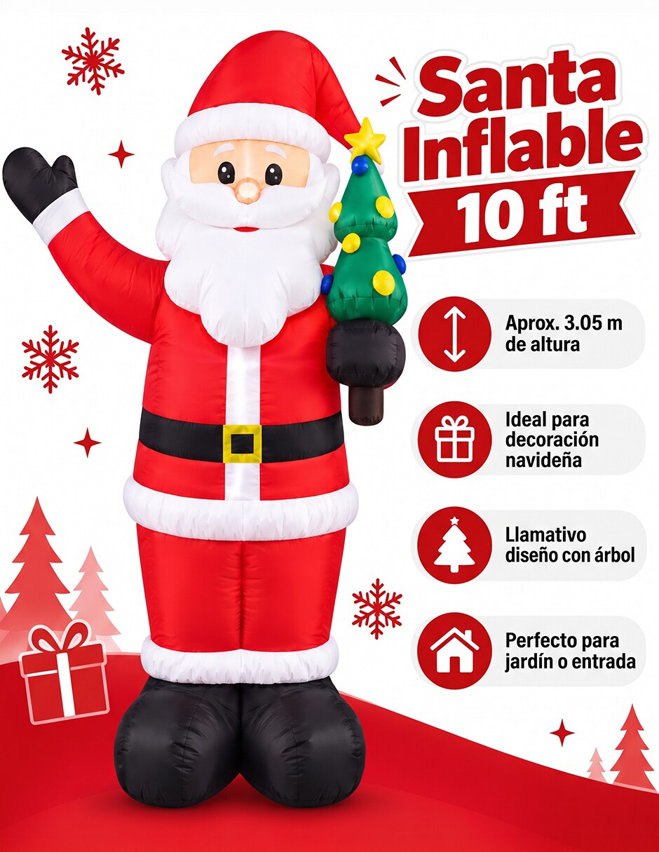 Inflable decorativo forma de santa claus 3