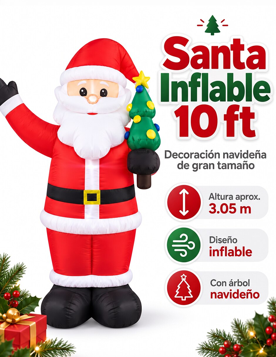 Inflable decorativo forma de santa claus 4