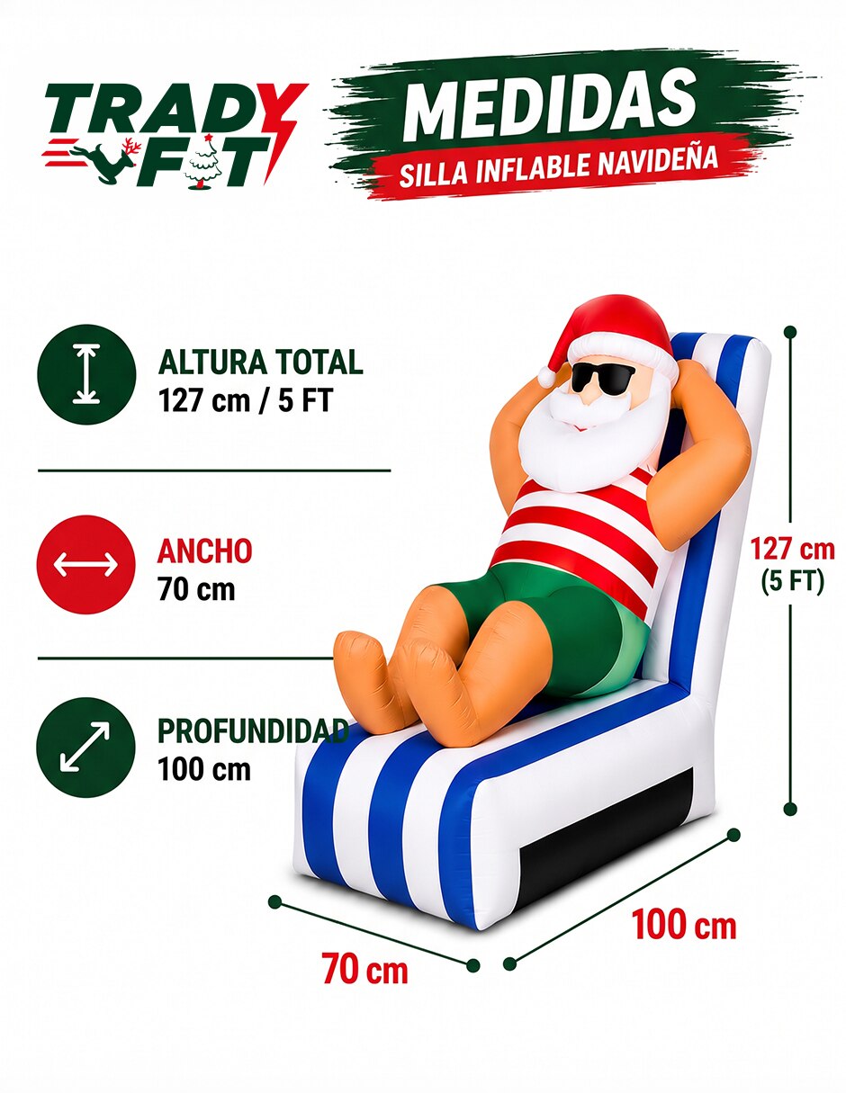Inflable decorativo forma de santa claus 5