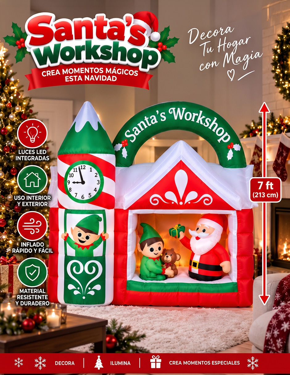 Inflable decorativo forma de santa claus 3