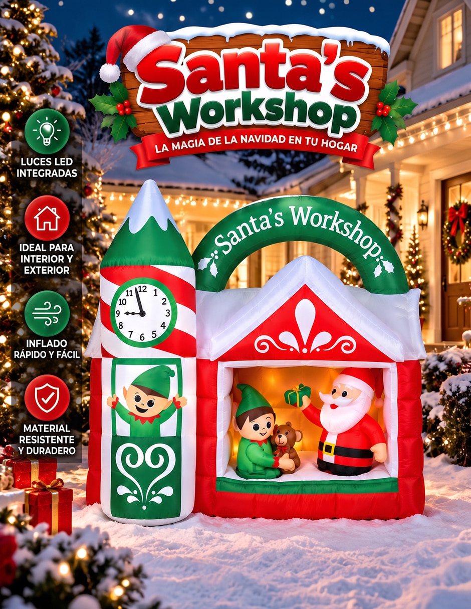 Inflable decorativo forma de santa claus 4