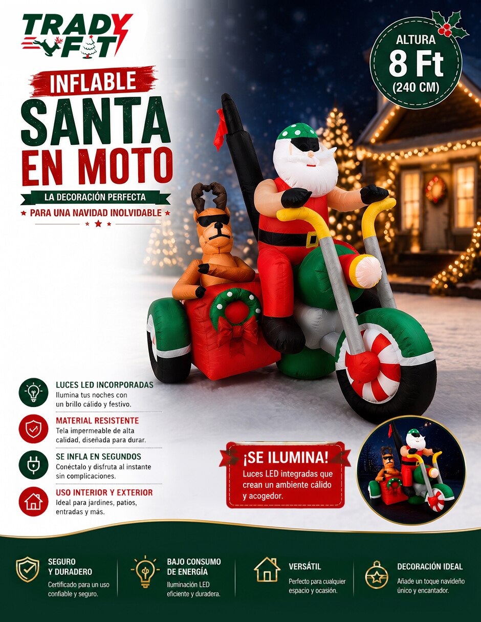 Inflable decorativo forma de santa claus 3