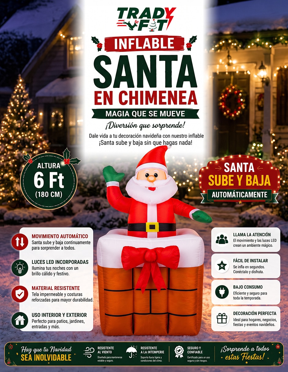 Inflable decorativo forma de santa claus 5