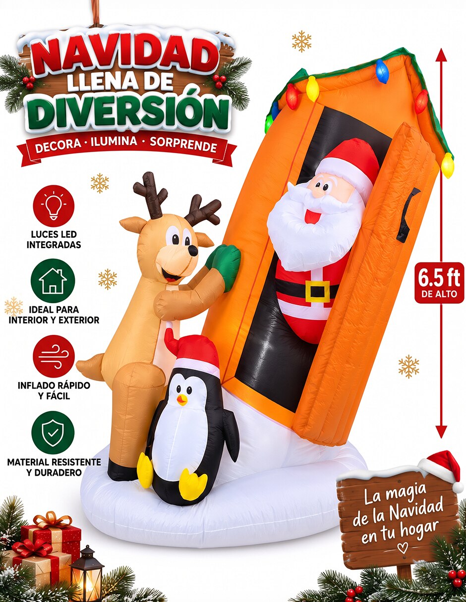 Inflable decorativo forma de santa claus 3