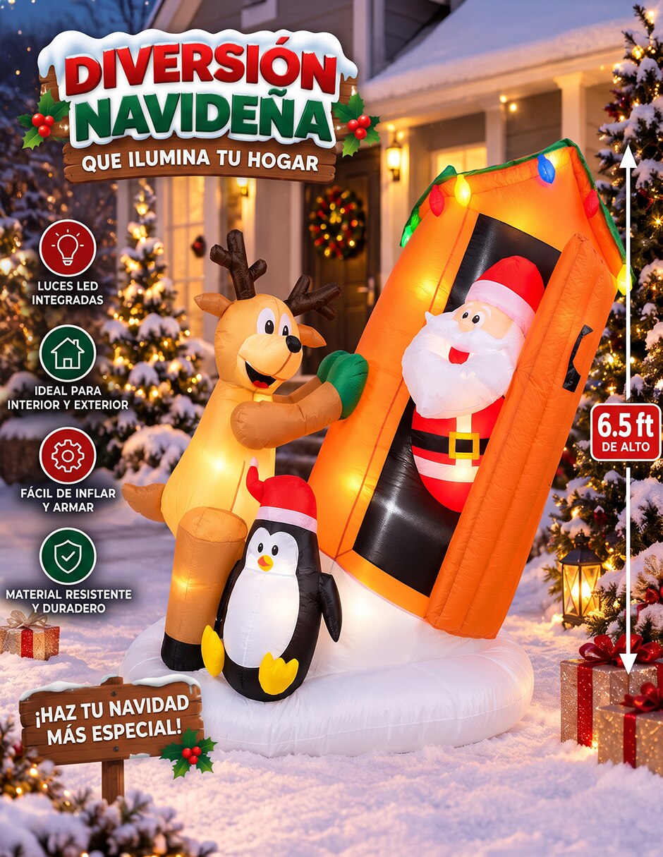 Inflable decorativo forma de santa claus 4