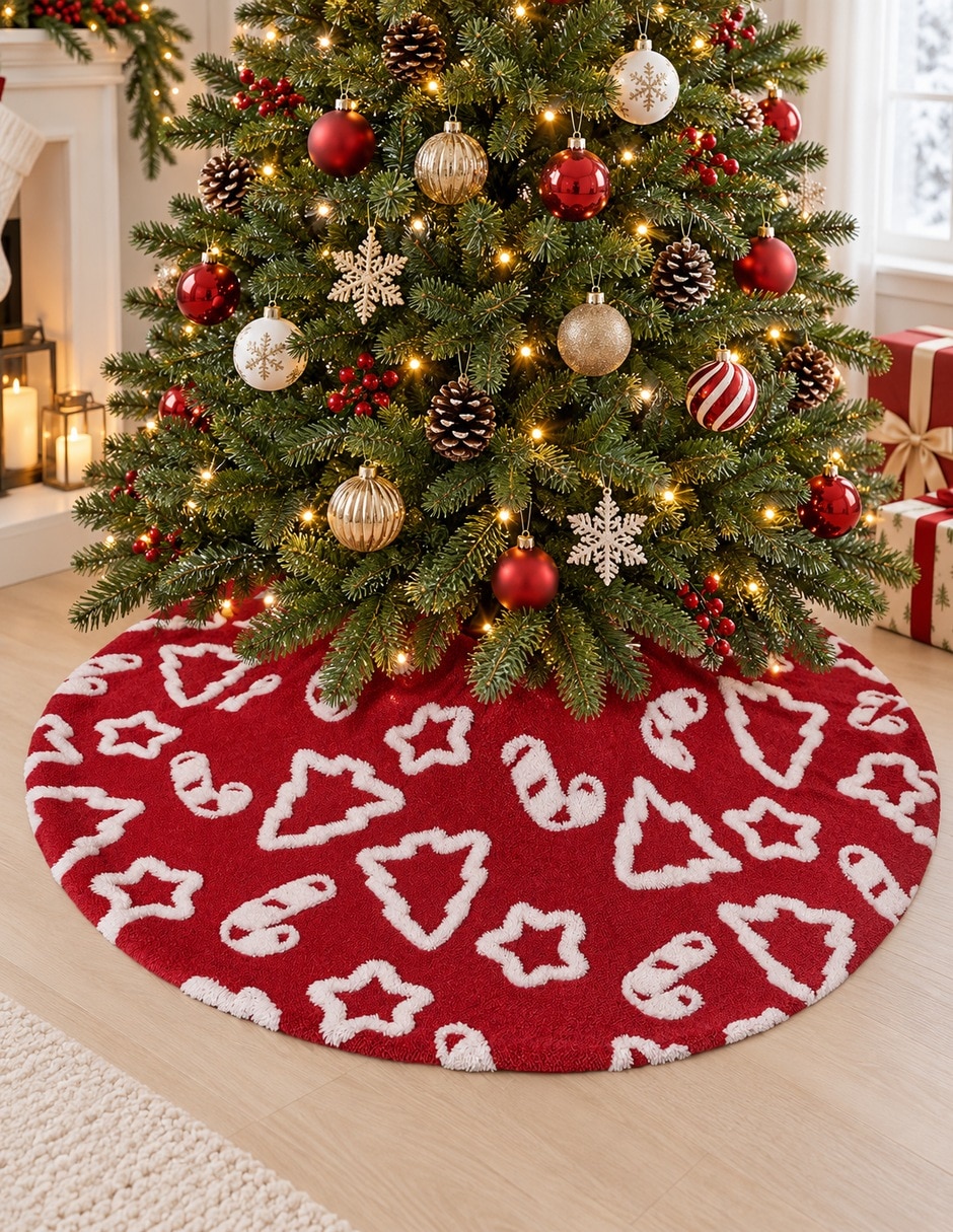 Pie de árbol estampado de navidad Pie de árbol estampado de navidad