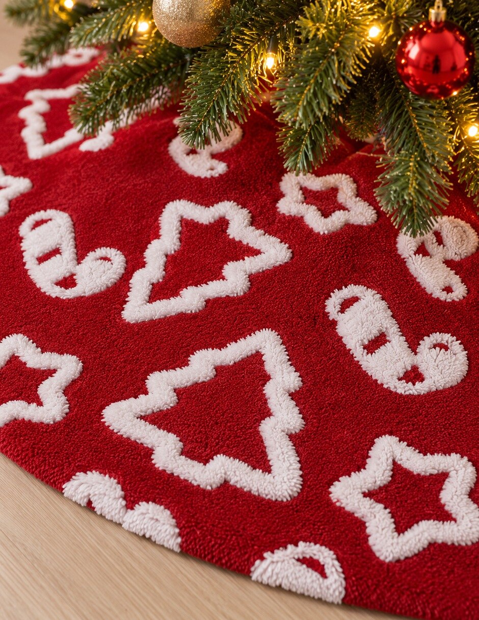 Pie de árbol estampado de navidad 3