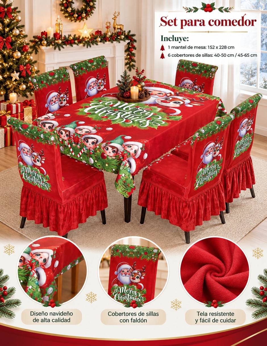 Funda para silla antideslizante 7 piezas 4