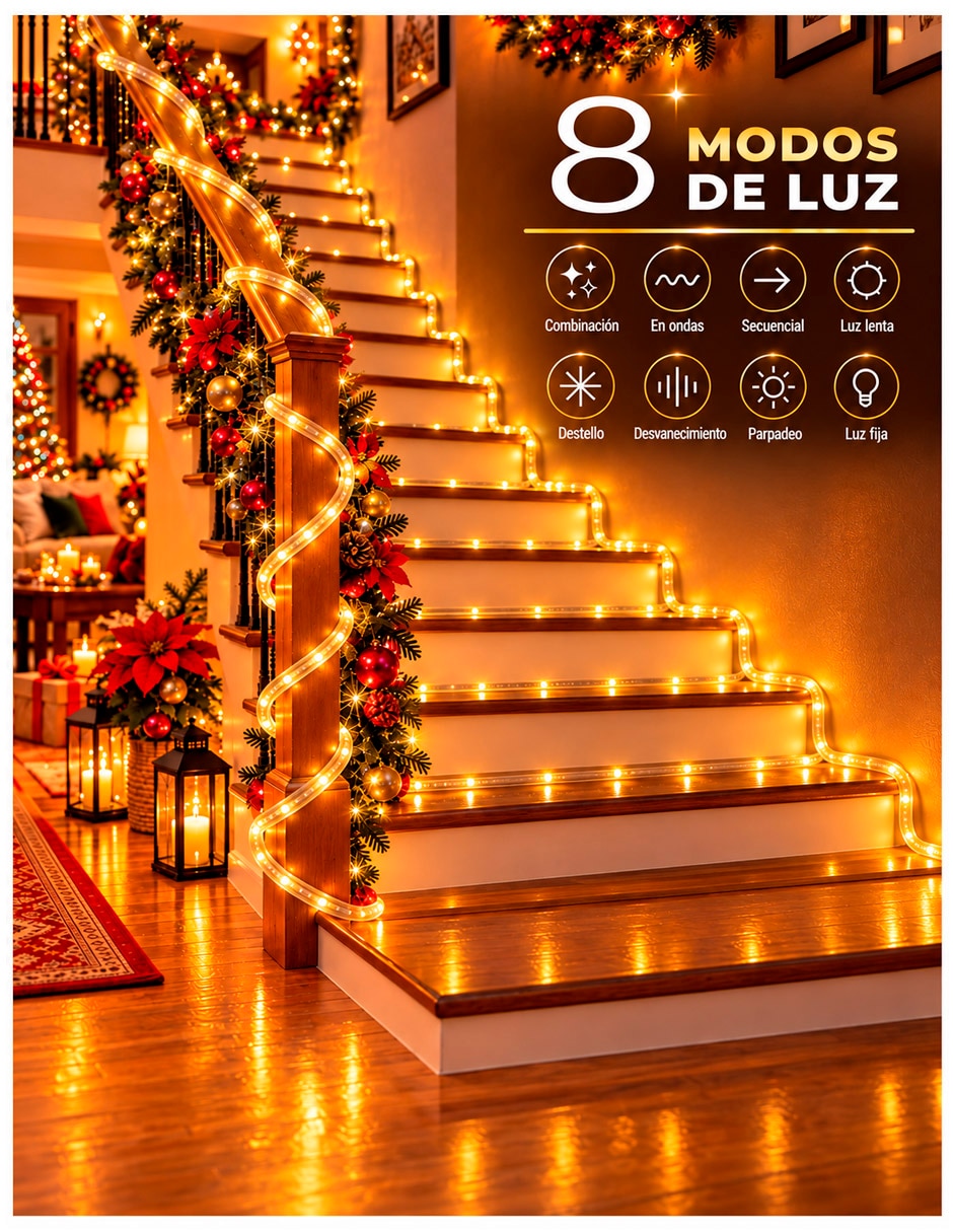 Set de luces led con 200 focos 3