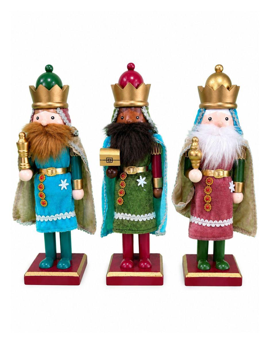 Set de figura decorativa navideña de cascanueces de madera Set de figura decorativa navideña de cascanueces de madera