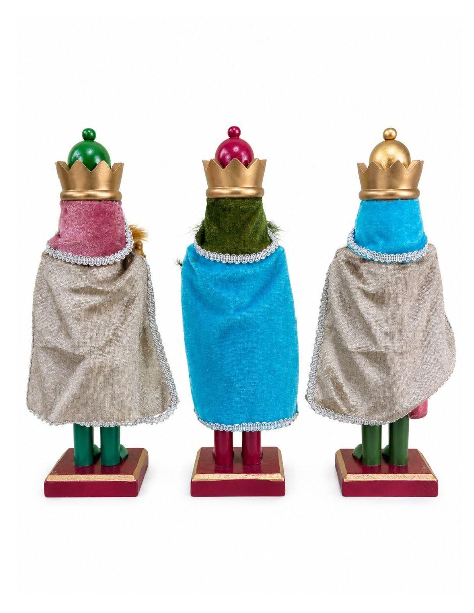 Set de figura decorativa navideña de cascanueces de madera 2