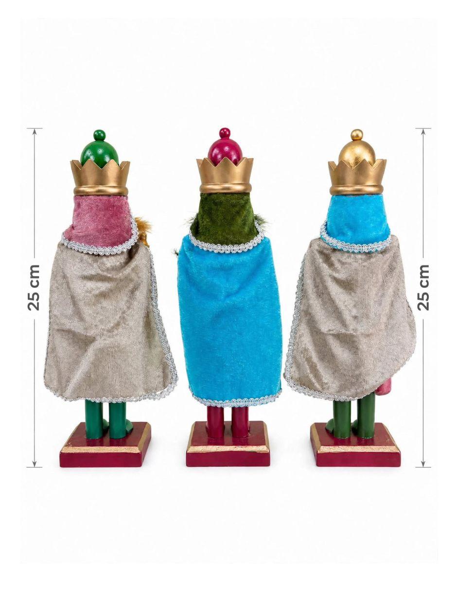 Set de figura decorativa navideña de cascanueces de madera 5