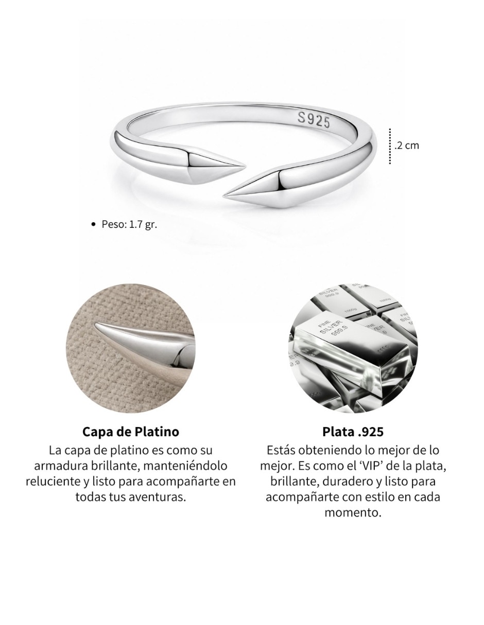 Anillo de flecha Chulada Beauty P 925 de plata pulido