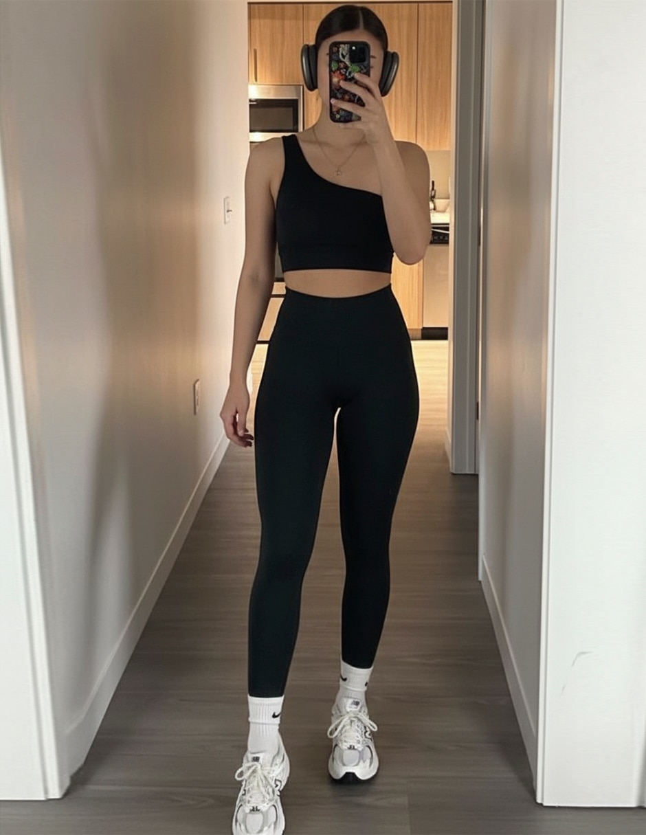 Conjunto deportivo ajustado Ferdi con elástico para mujer