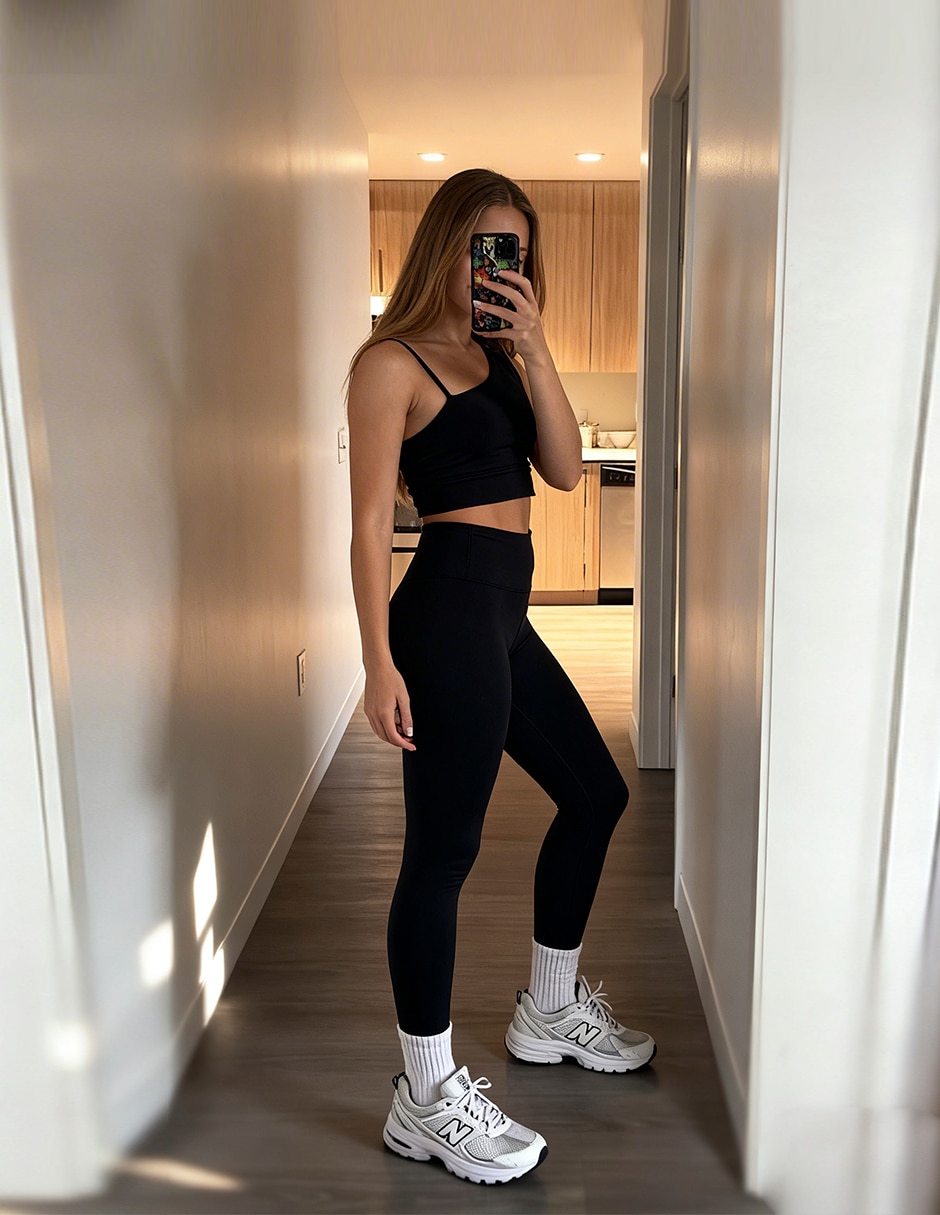 Conjunto deportivo ajustado Ferdi con elástico para mujer