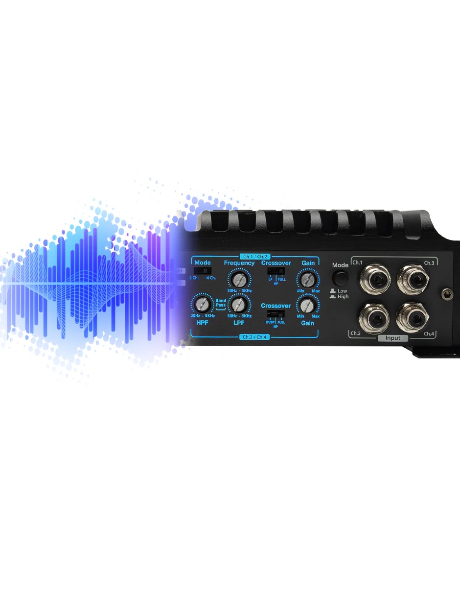 Amplificador para auto Euphoria EA4.900 de 12 VDC
